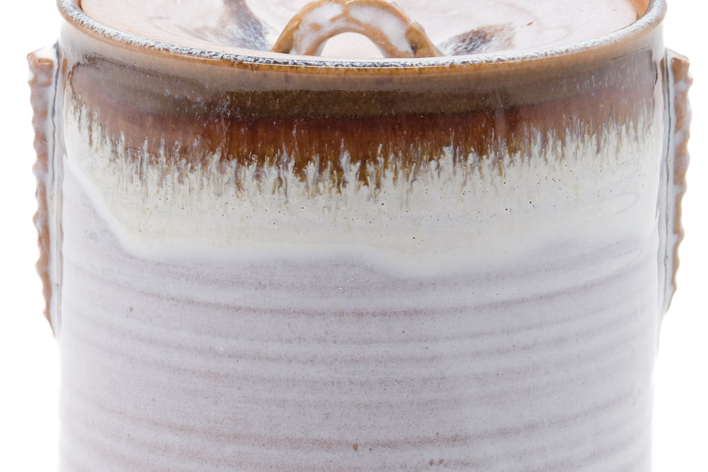 Japanese Mizusashi - Brown Drip-Glazed Fresh Water Container - 1500ml