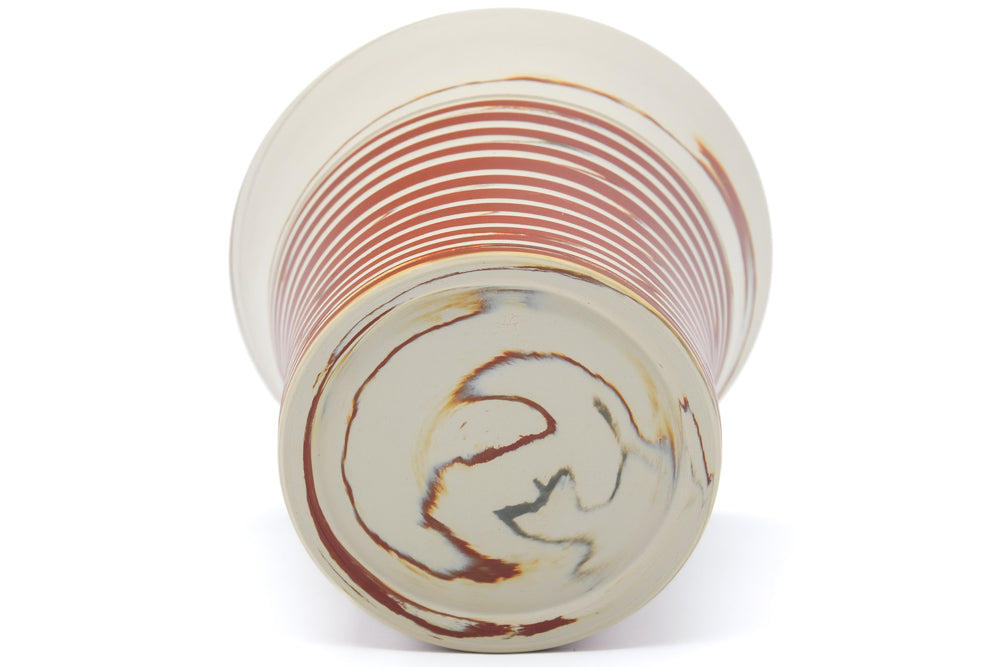 Japanese Teacups - Pair of Meoto Nerikomi Striped Yunomi