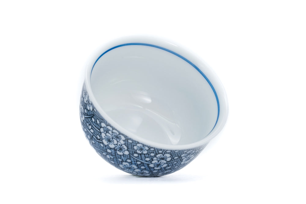 Blue Plum Blossom Porcelain Teacup - 75ml
