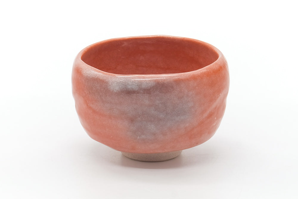Japanese Matcha Bowl - Red Black Glazed Aka-raku Chawan - 250ml