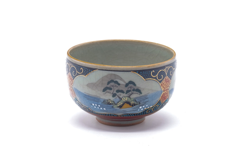 Japanese Teacup - Scenic Kutani-yaki Yunomi - 150ml