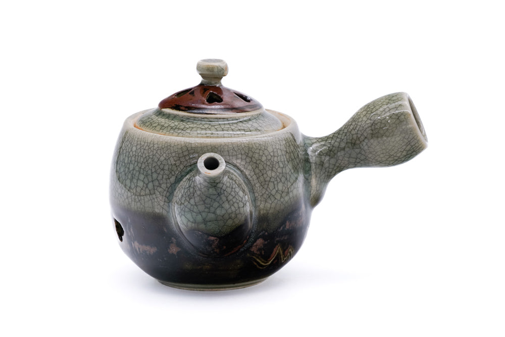 Double-walled Obori Soma-yaki Kyusu - 200ml