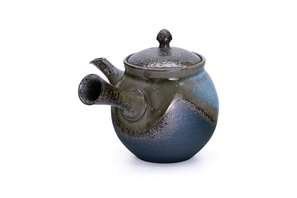Blue Wavy Glaze Tokoname Teapot - 260ml