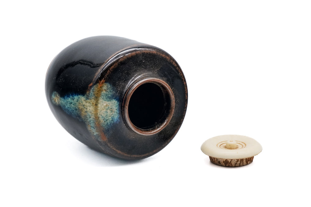 Japanese Chaire -  Katatsuki Seto-yaki Tea Caddy with Shifuku