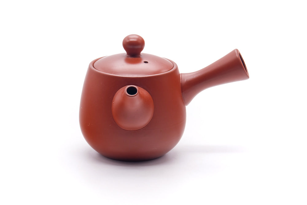 Japanese Kyusu - Smooth Red Shudei Tokoname Teapot - 150ml