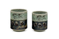 Japanese Teacups - Pair of Obori Soma-yaki Double-Walled Meoto Yunomi