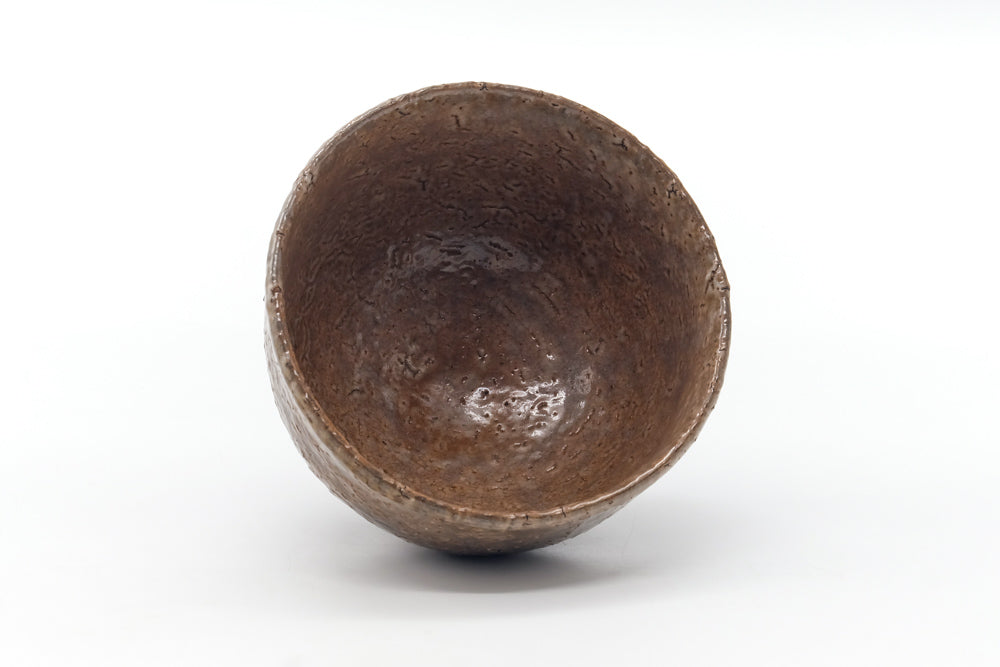 Japanese Matcha Bowl - Earthy Brown Textured Hagi Chawan - 500ml