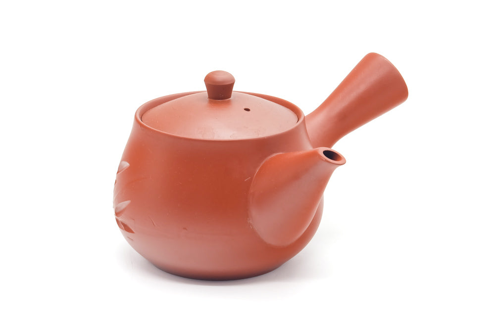Japanese Kyusu - Bamboo Engraved Tokoname Teapot - 340ml