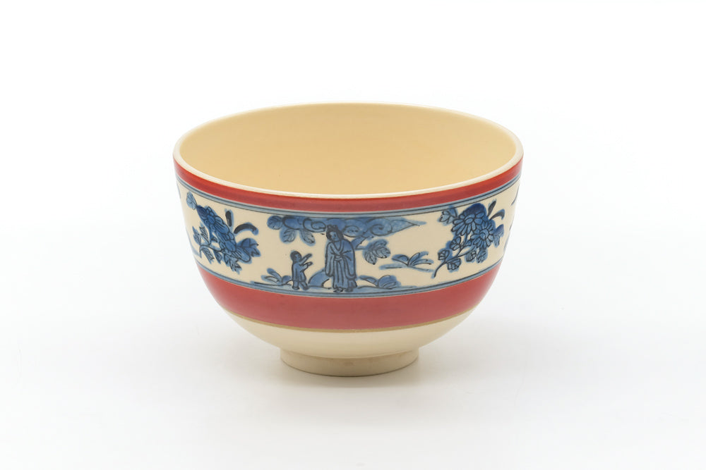 Japanese Matcha Bowl - Floral Traditional Kyo-yaki Chawan - 400ml