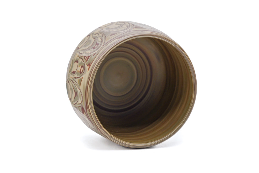 Japanese Teacup - Faceted Nerikomi Tokoname Yunomi - 120ml