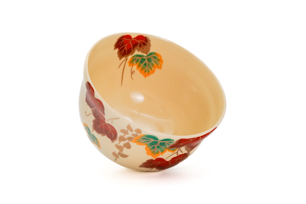 Ivy Leaves Kyō-yaki Chawan