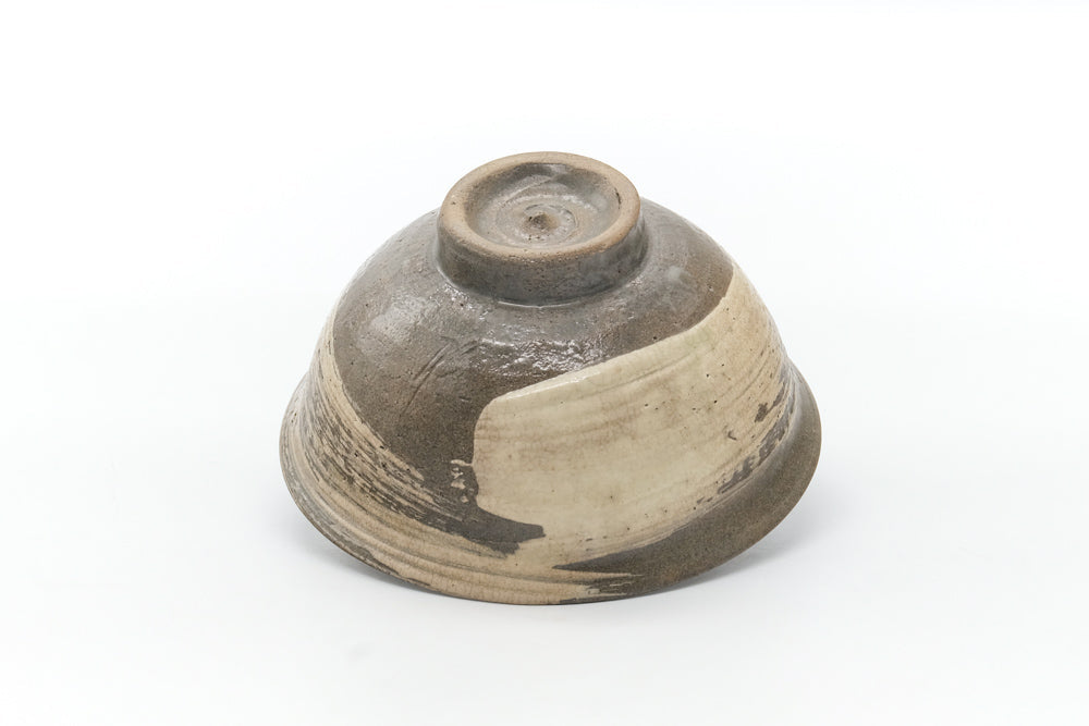 Japanese Matcha Bowl - Grey White Mishima Chawan