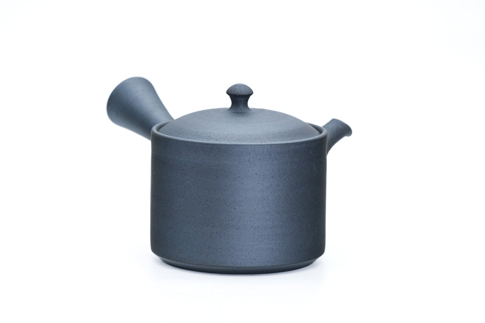 Matte Black Cylindrical Tokoname Teapot - 200ml