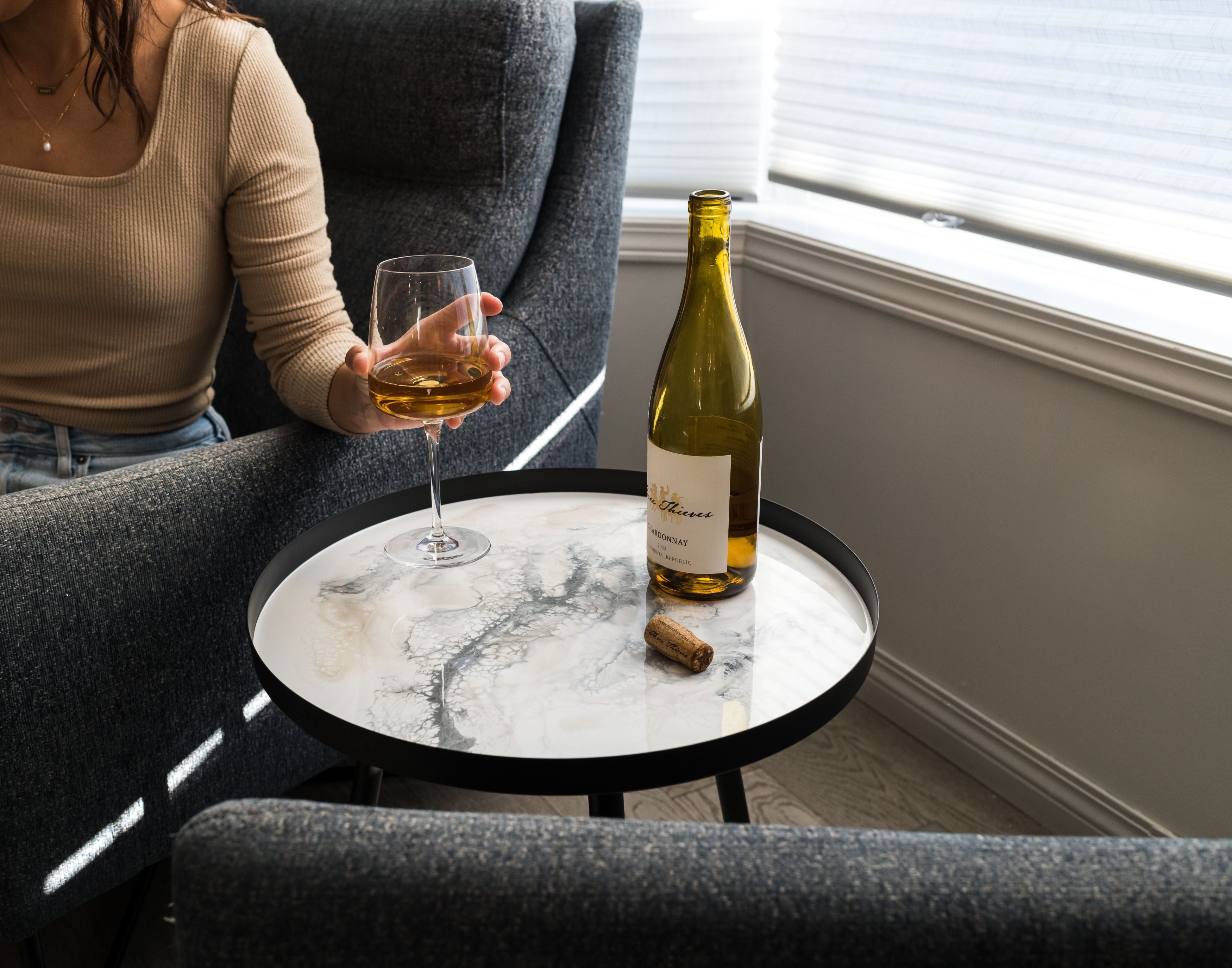 Resin Accented Side Table