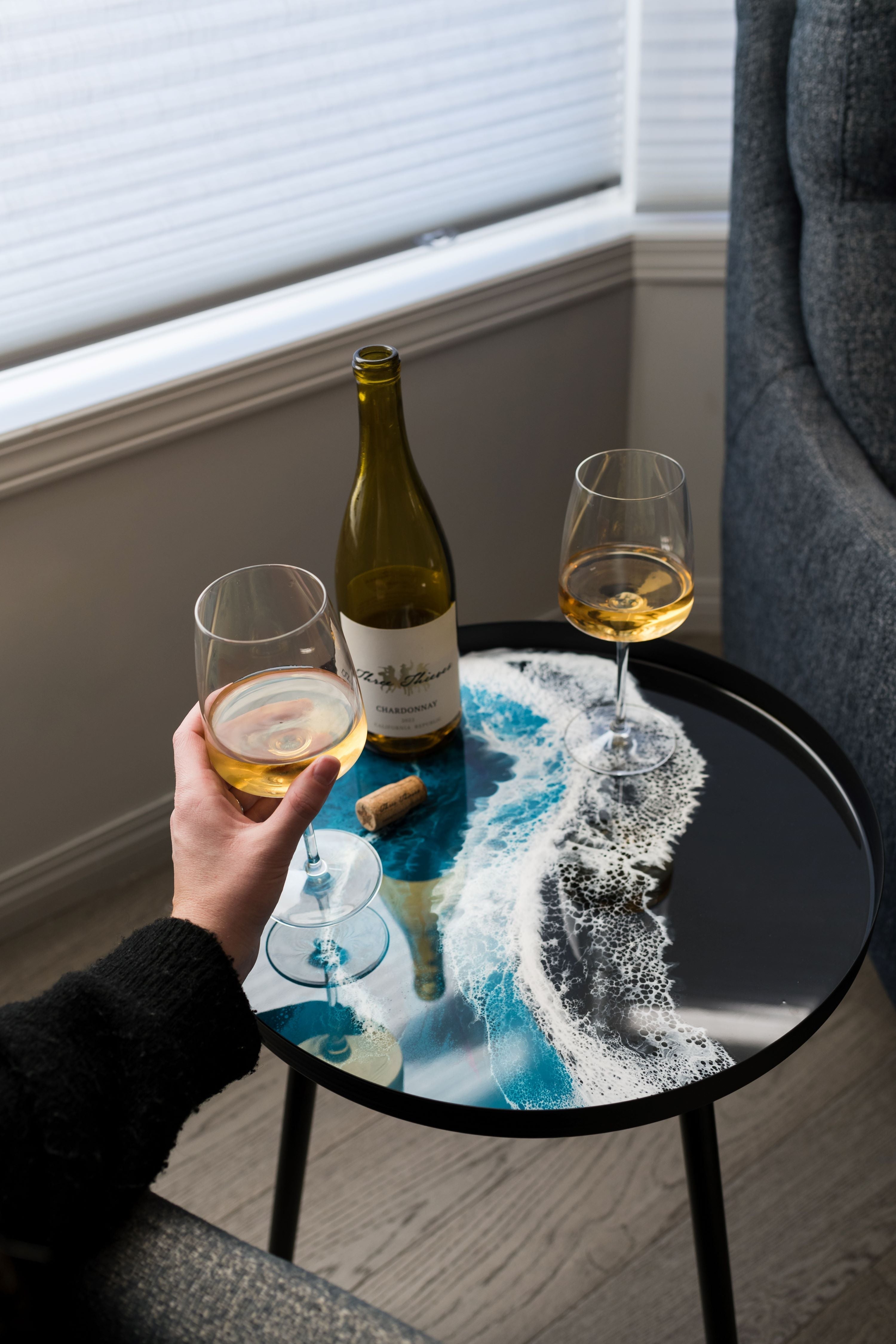 Resin Accented Side Table