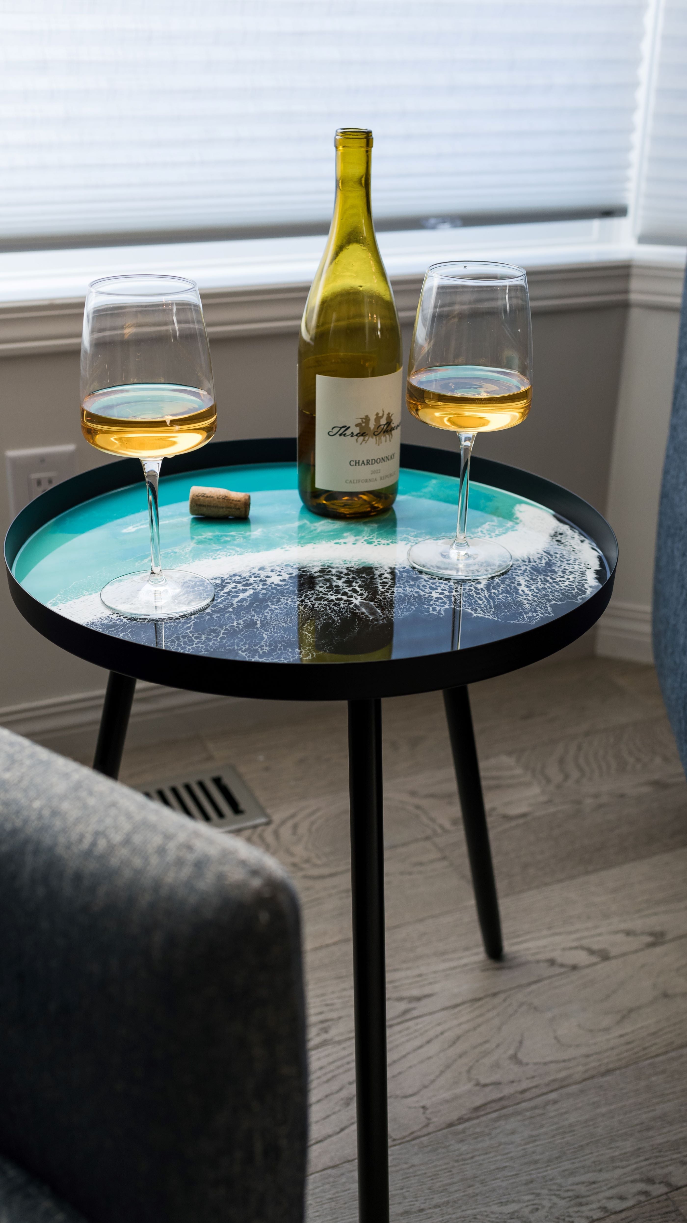 Resin Accented Side Table