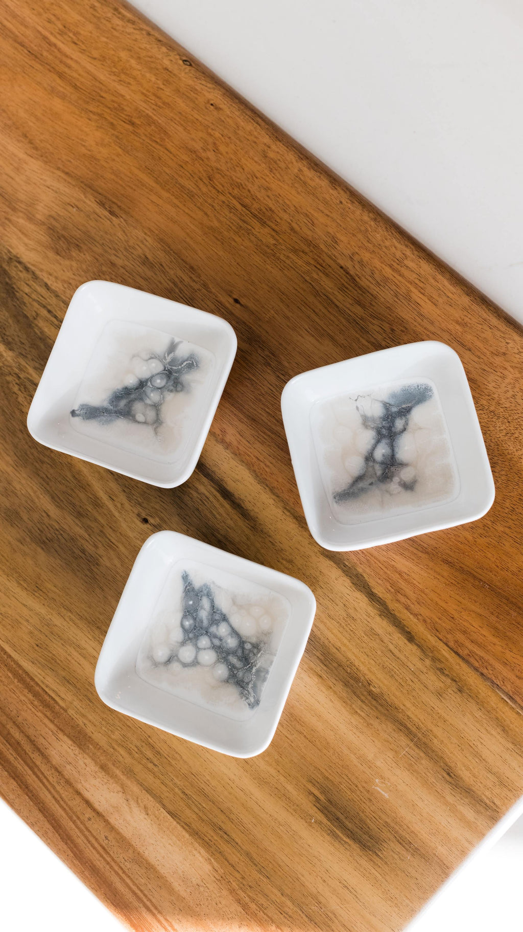 Resin Accented Ceramic Dipping Bowls (sets of 3)
