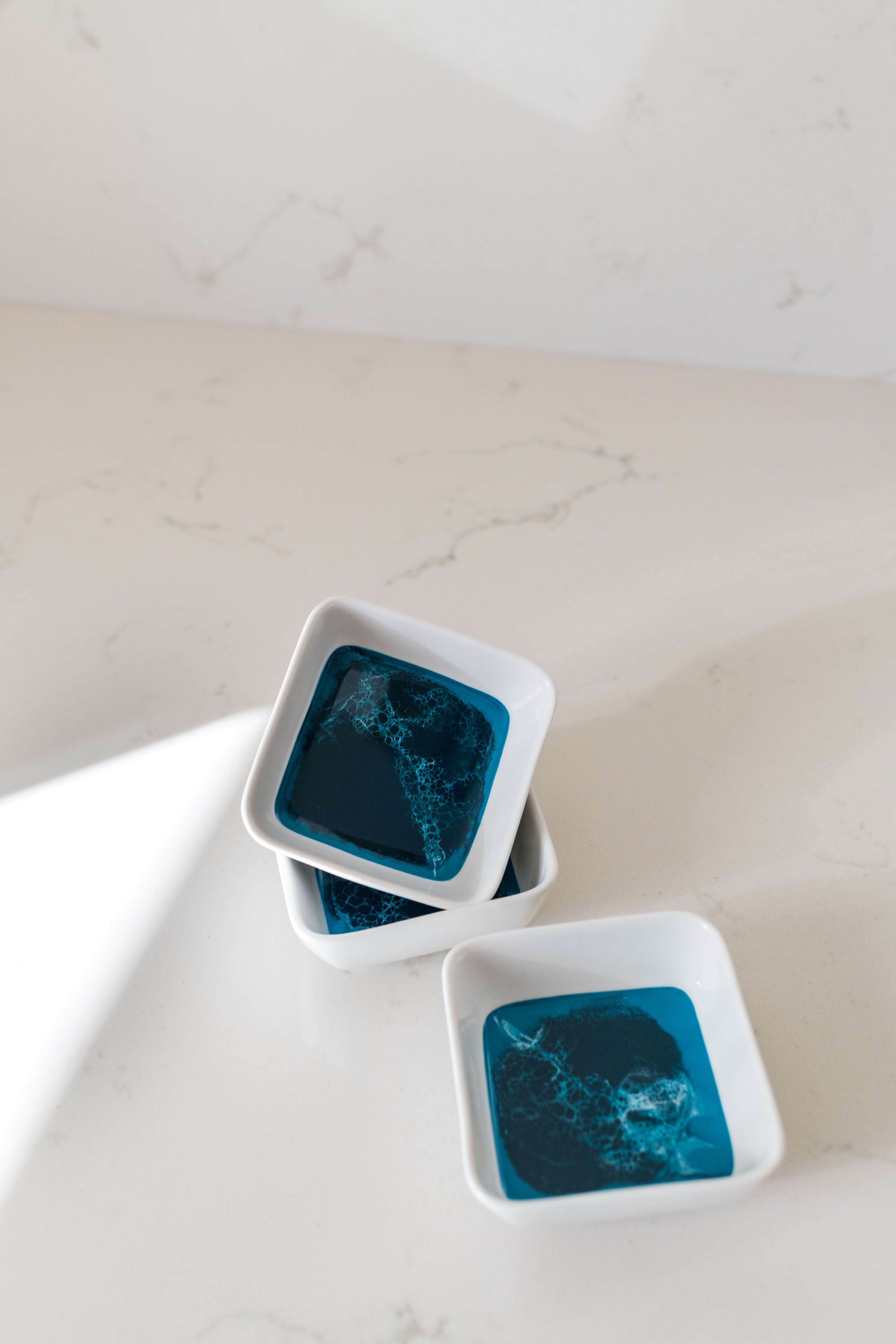 Resin Accented Ceramic Dipping Bowls (sets of 3)