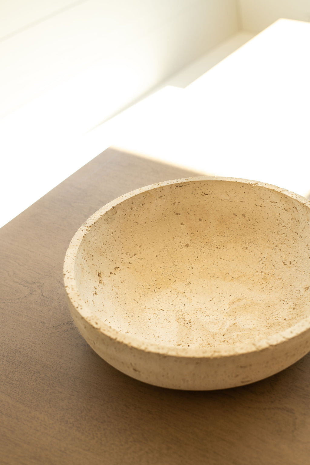 Travertine and Lava Rock Fruit Bowl