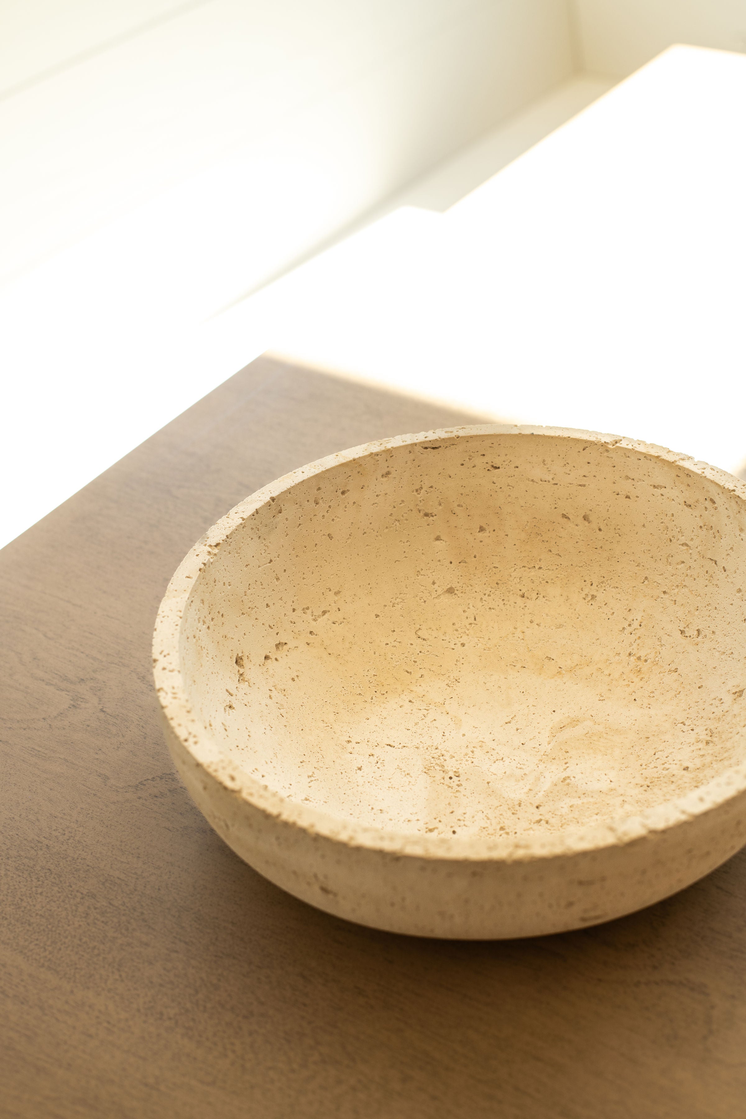 Travertine and Lava Rock Fruit Bowl