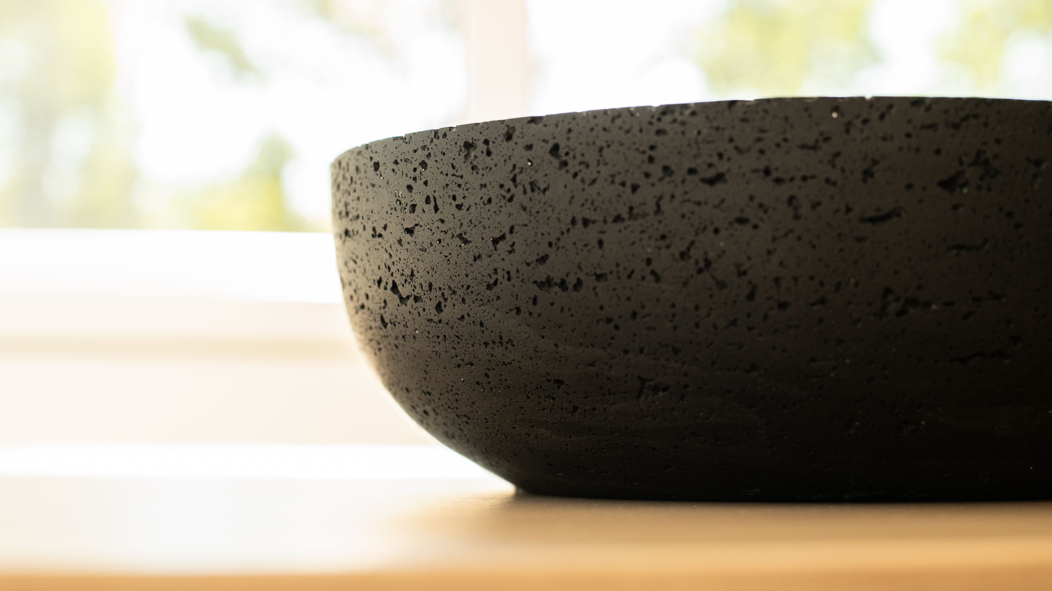 Travertine and Lava Rock Fruit Bowl