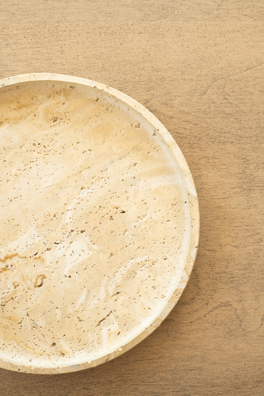 Travertine and Lava Rock Round Trays