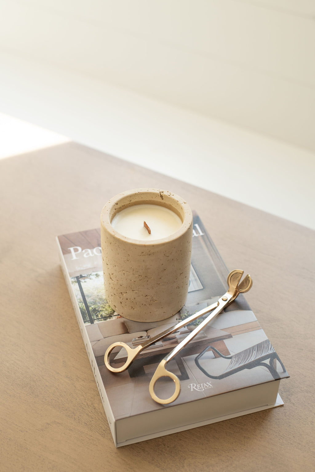 Travertine and Lava Rock Candle (with lid) - NEW SPRING SCENTS AVAILABLE!