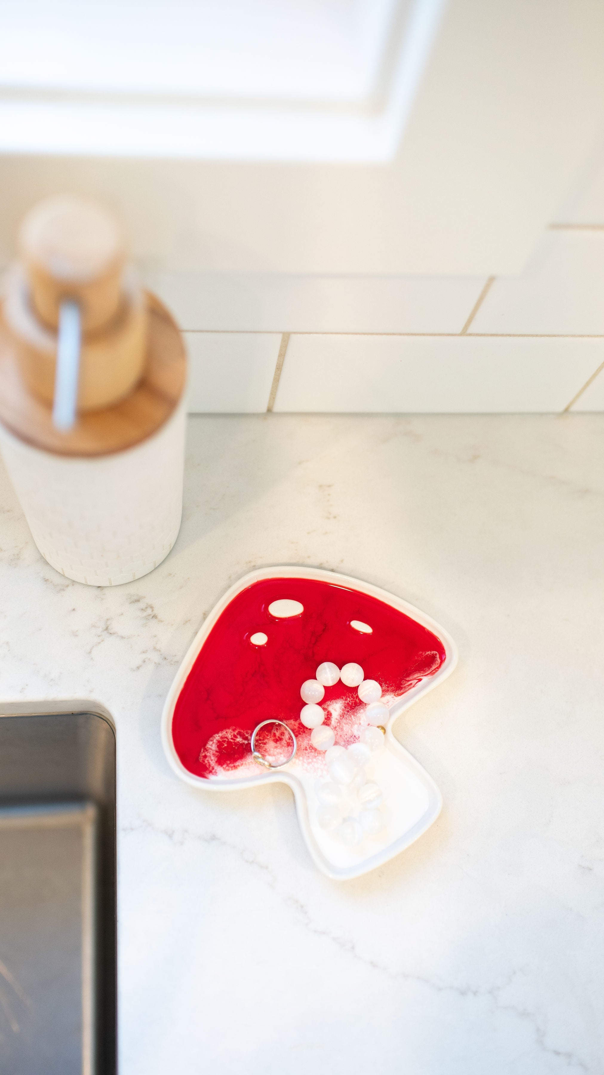 NEW!!! Mushroom Shaped Acacia Cheese Board and Ceramic Tray