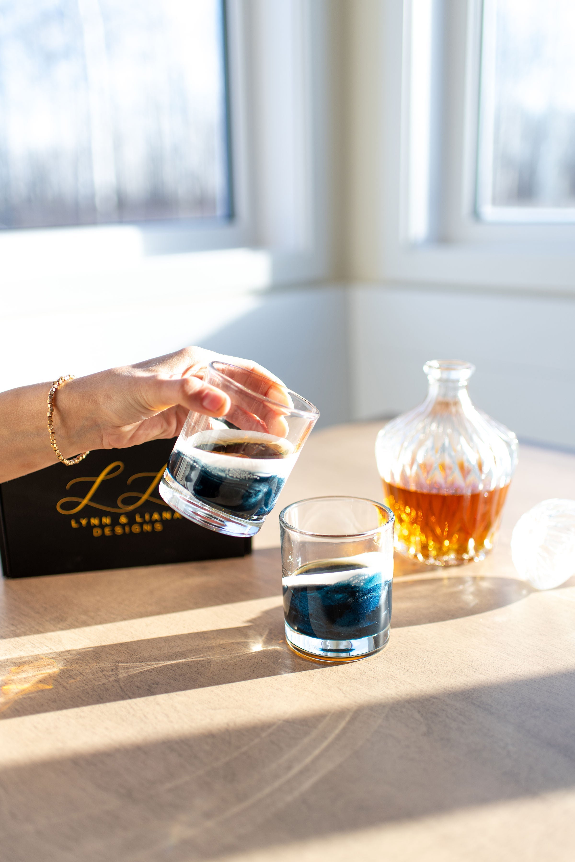 NEW!!! Resin Coated Old Fashioned Whisky Glasses (Set of 2) - Restocking May 29
