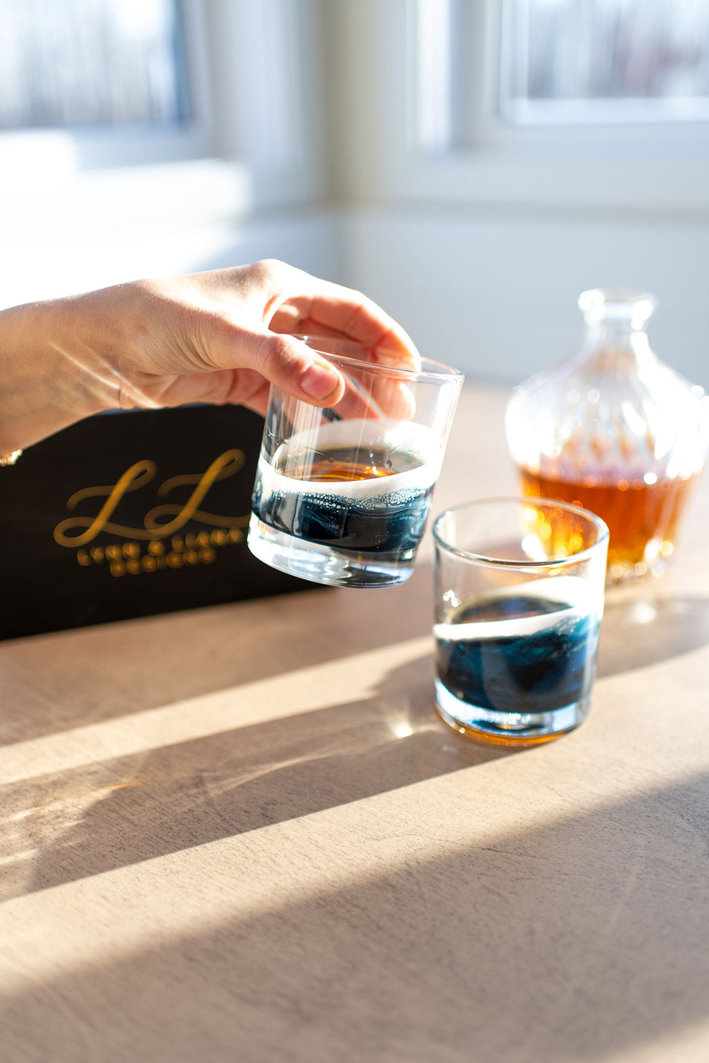 NEW!!! Resin Coated Old Fashioned Whisky Glasses (Set of 2) - Restocking May 29