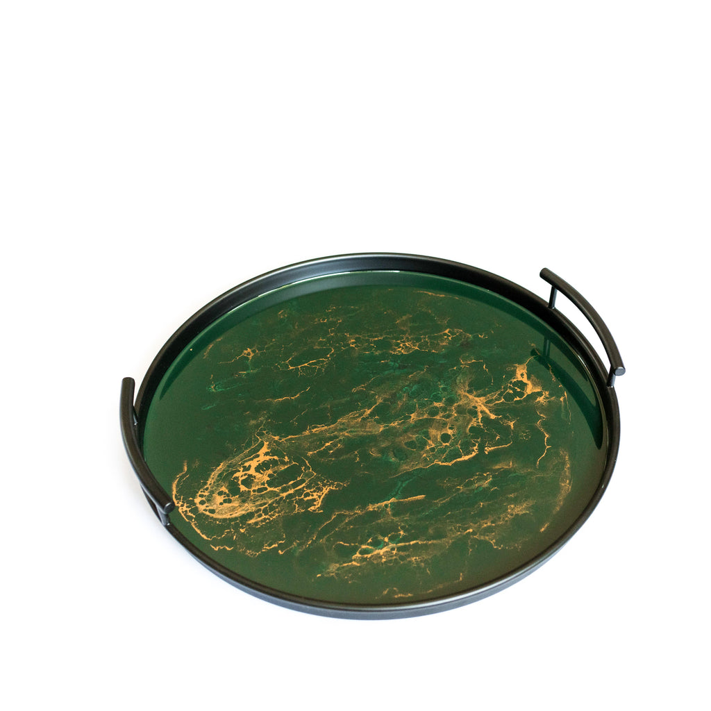 Resin Black Round Tray