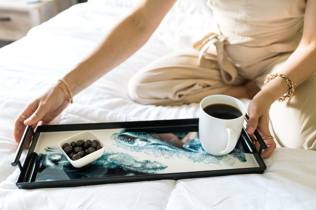 Resin Black Rectangle Tray