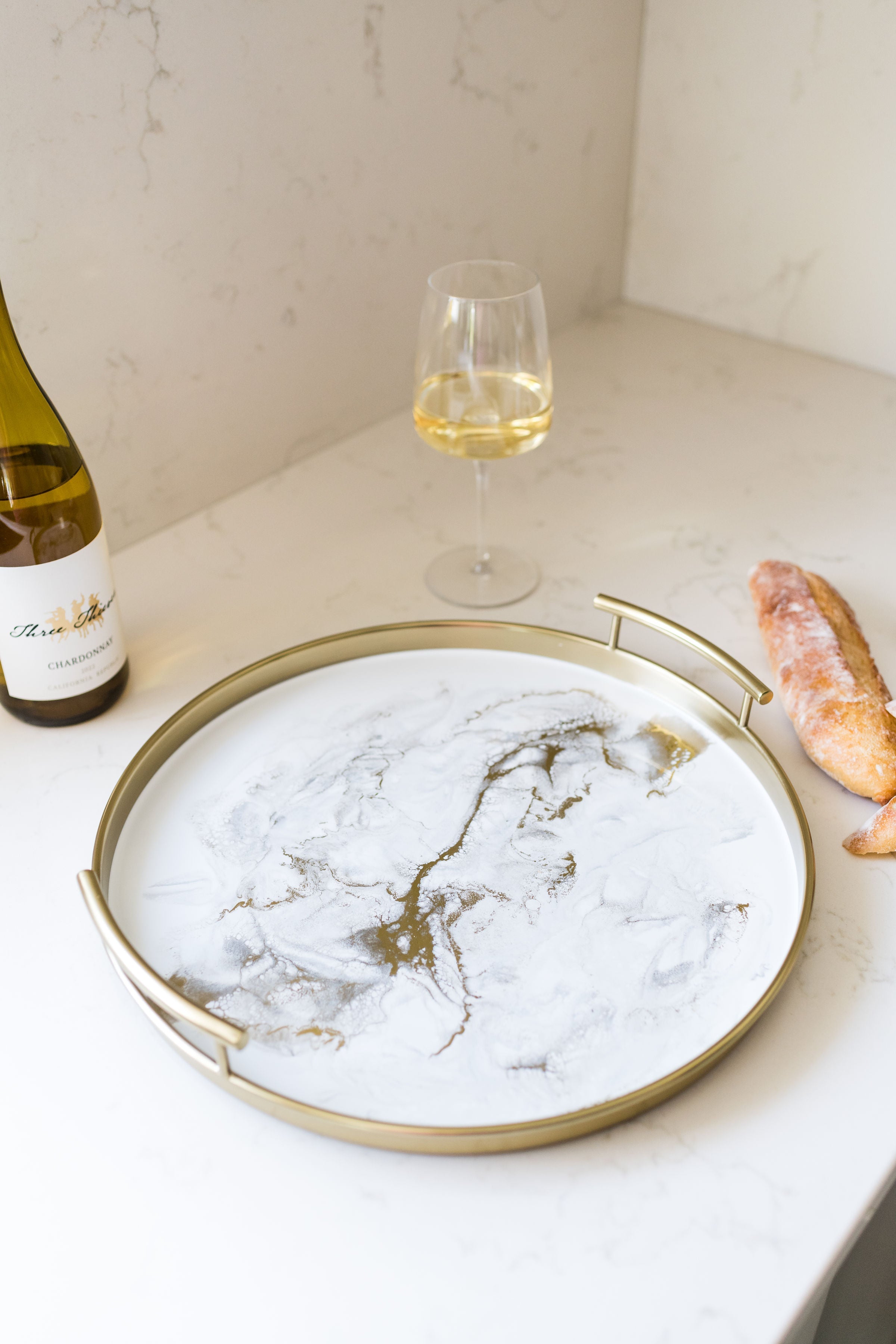 Back in stock! Resin Gold Round Tray