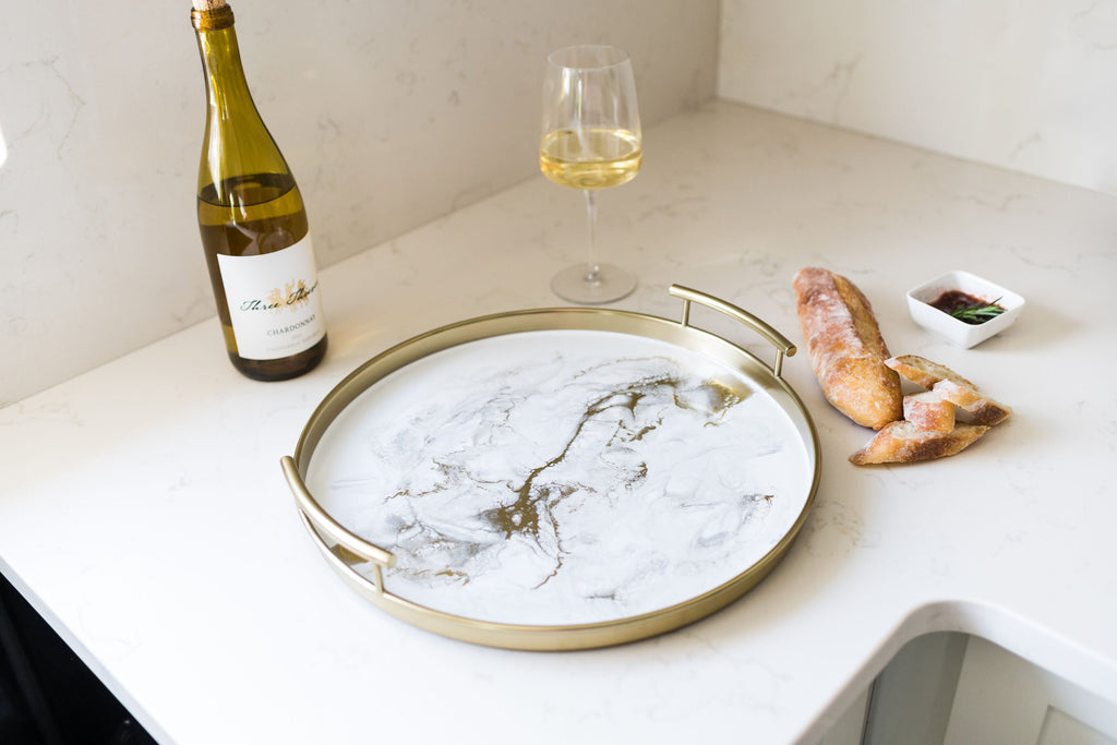 Back in stock! Resin Gold Round Tray
