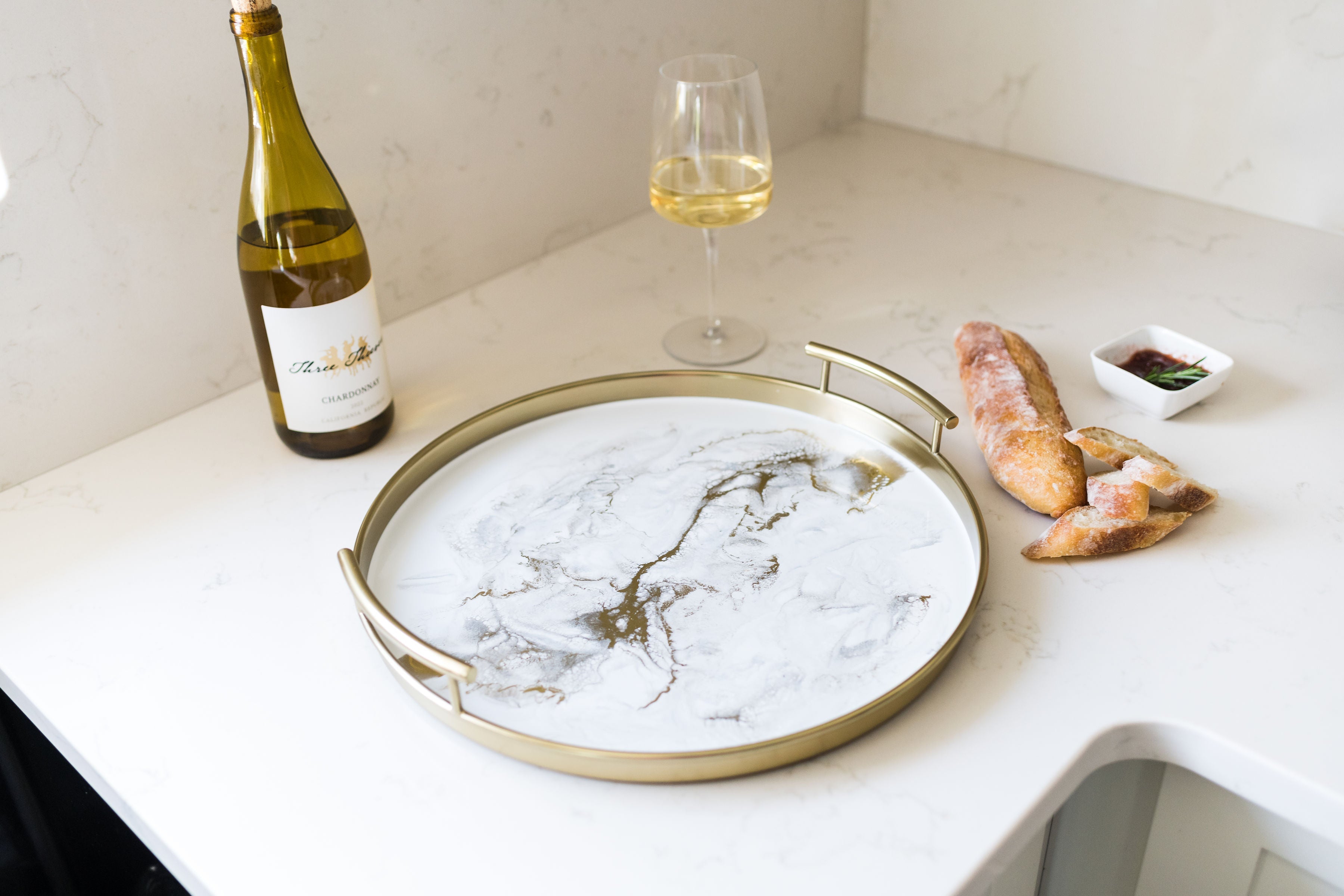 Back in stock! Resin Gold Round Tray