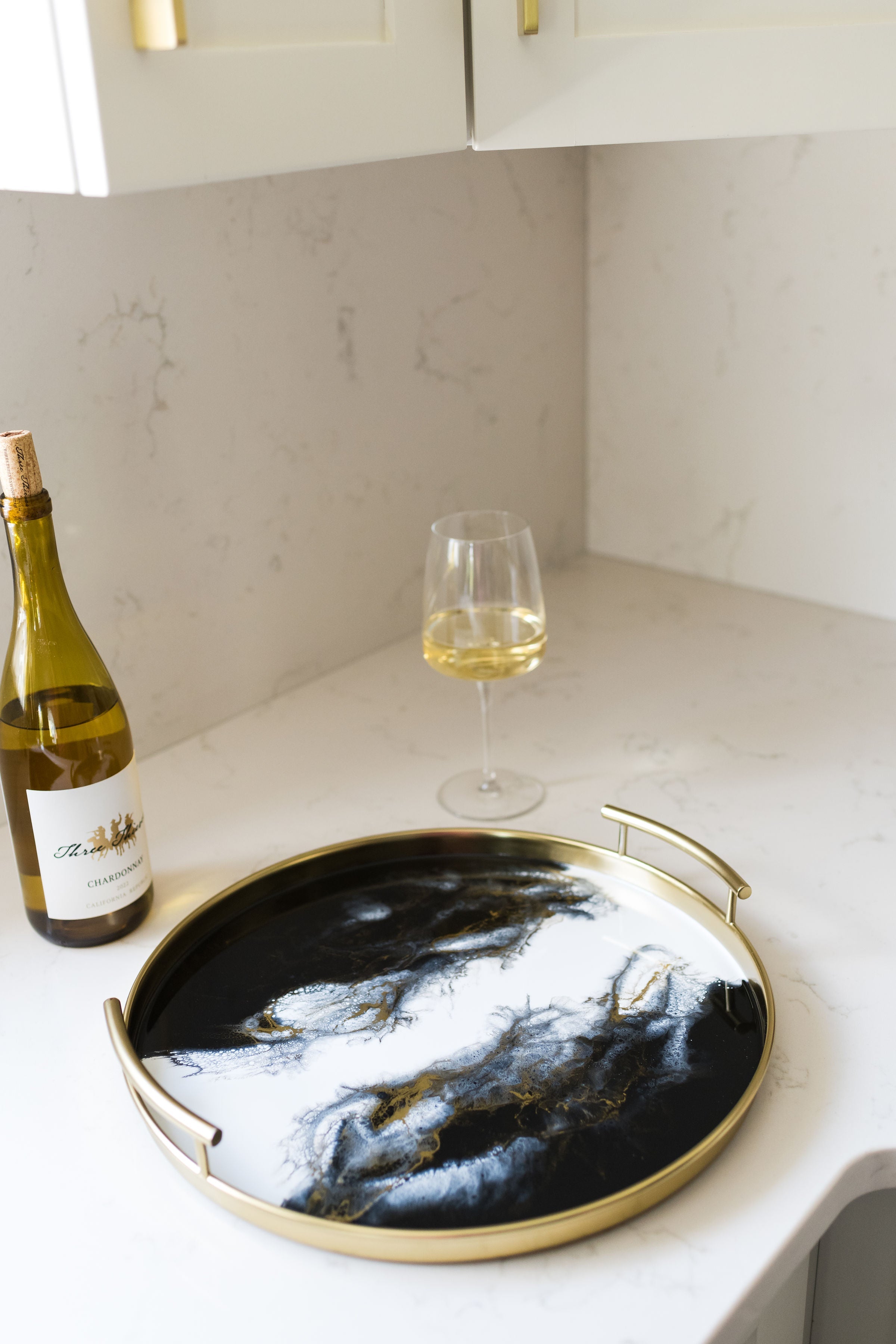 Back in stock! Resin Gold Round Tray