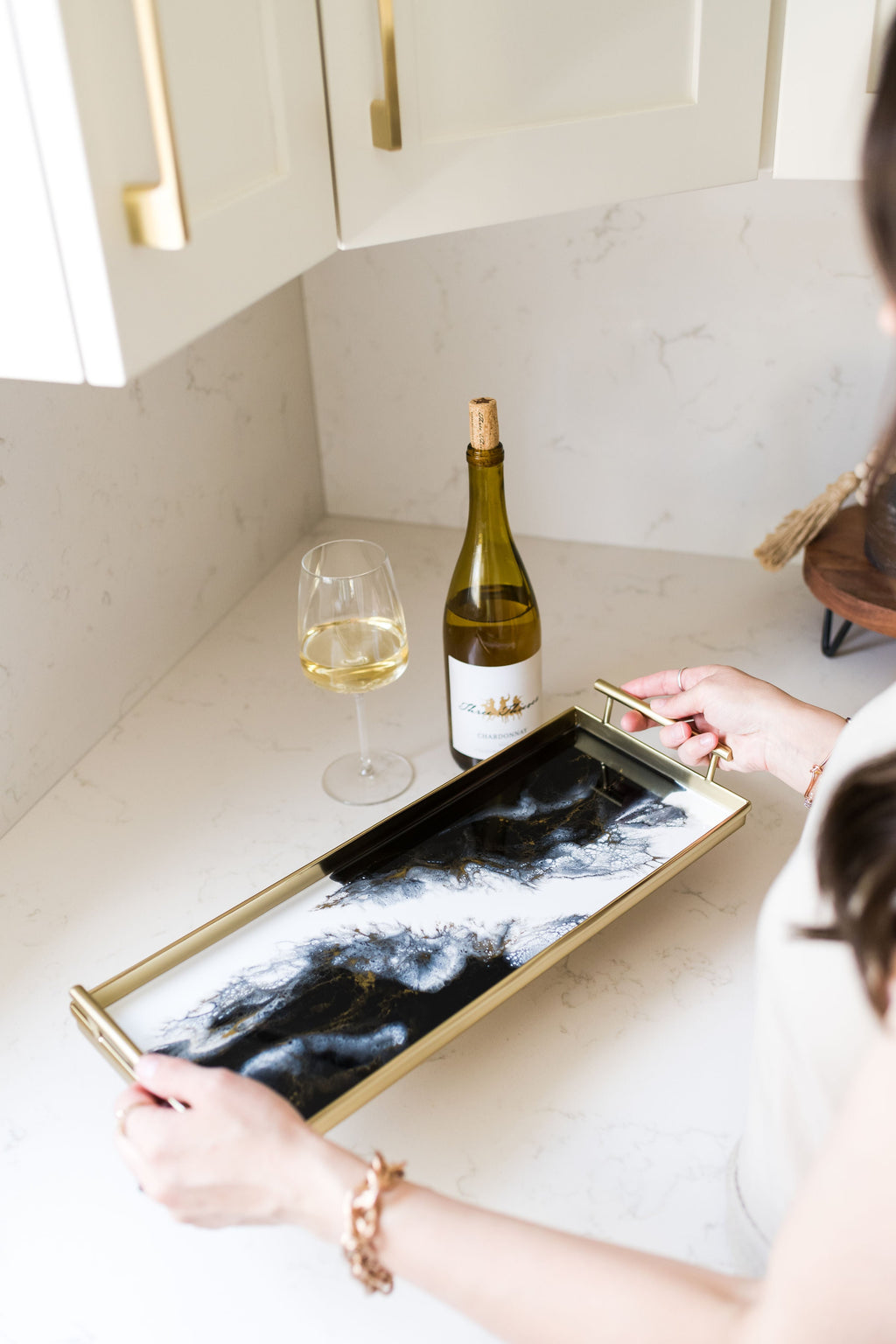 Back in Stock! Resin Gold Rectangle Tray