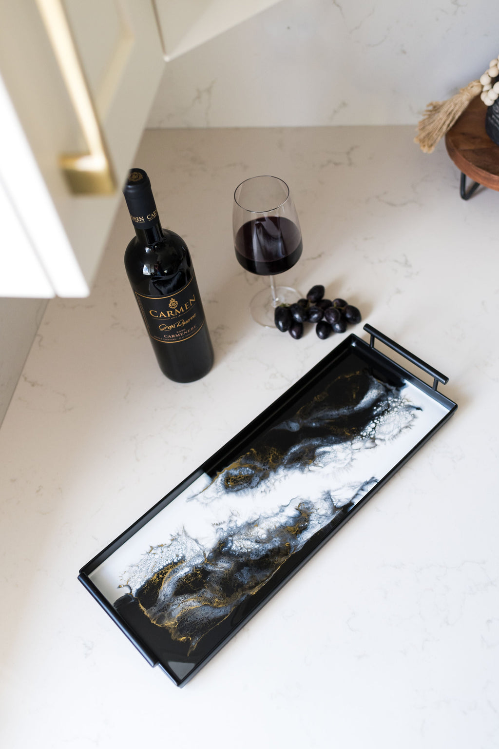 Resin Black Rectangle Tray
