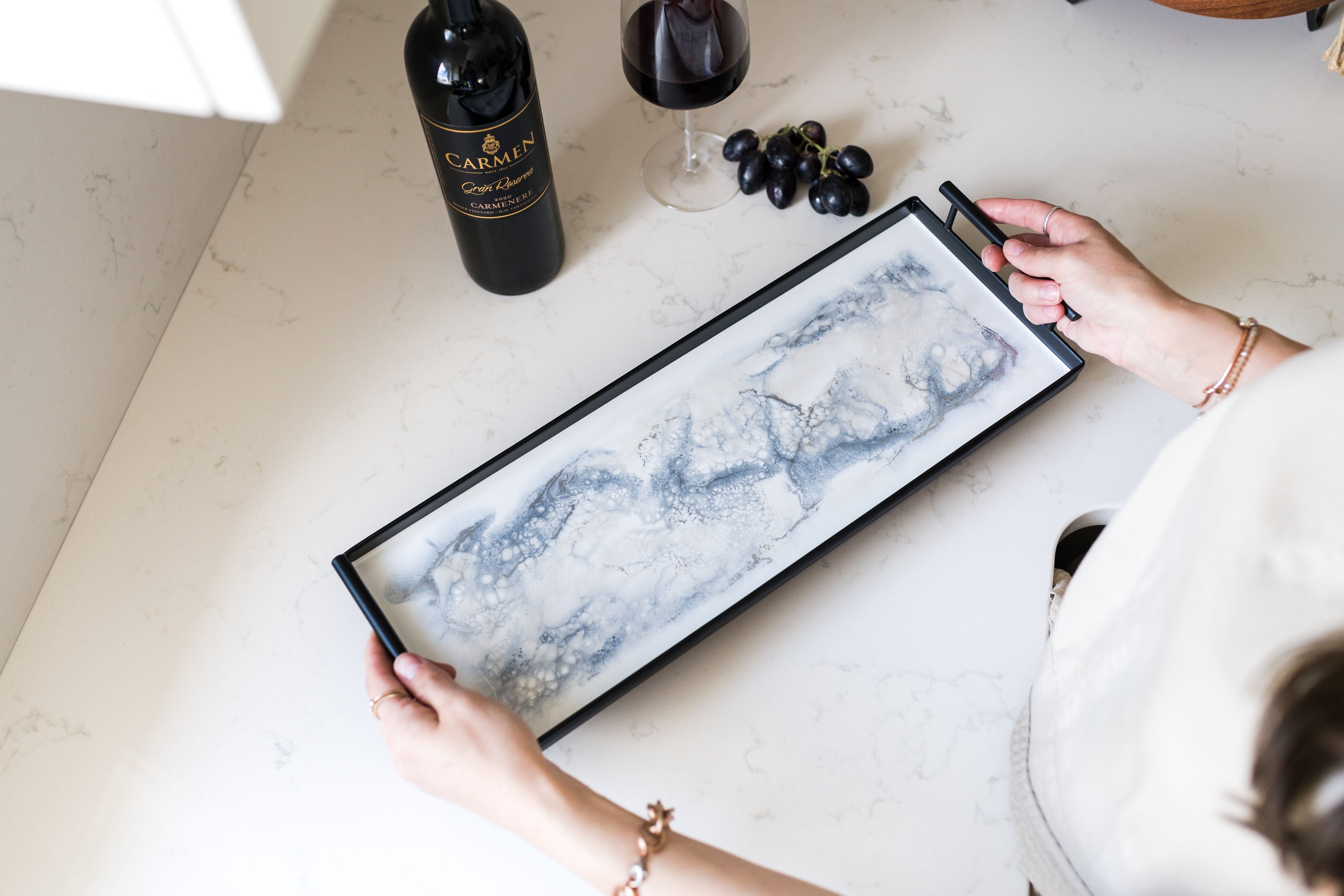 Resin Black Rectangle Tray