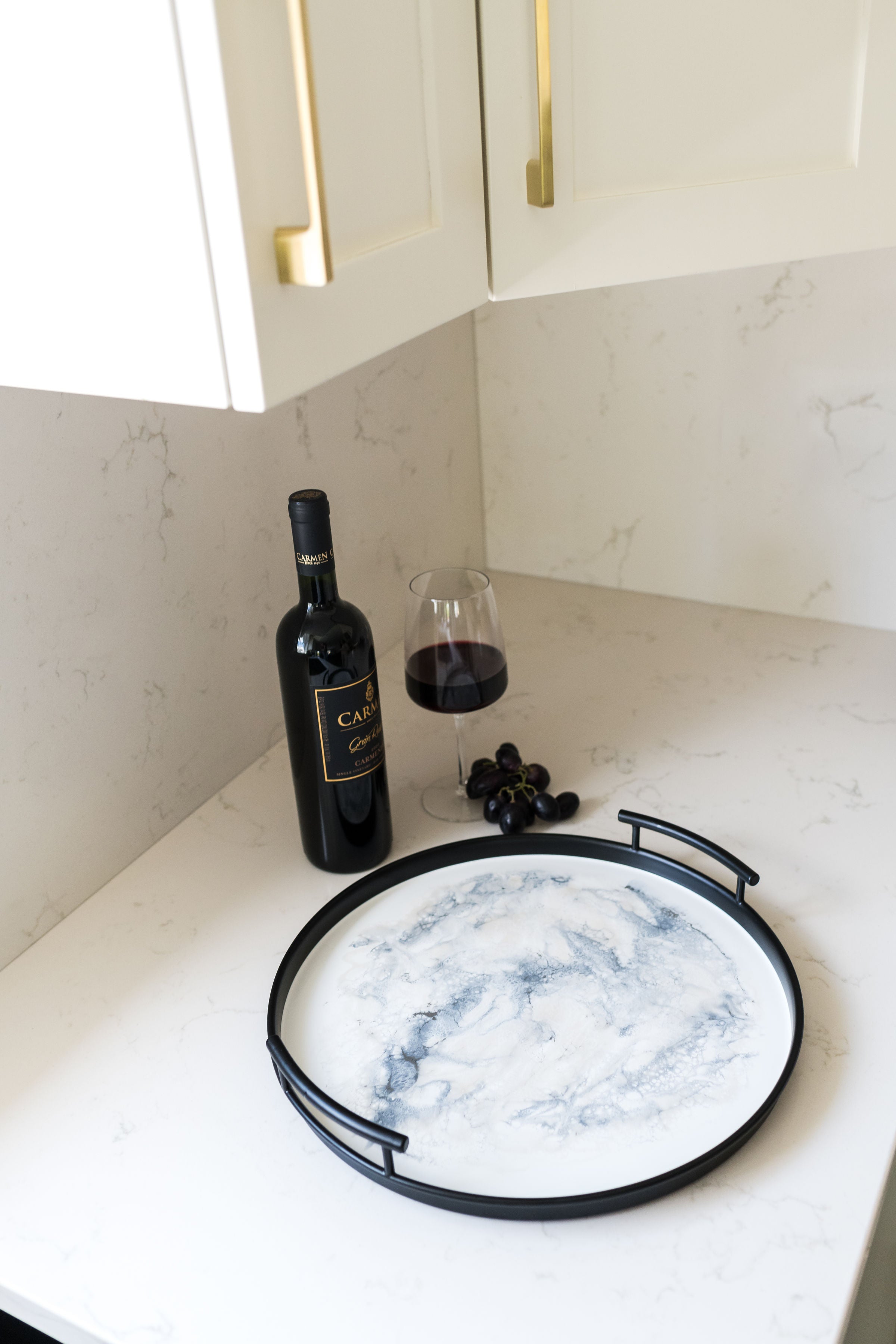 Resin Black Round Tray