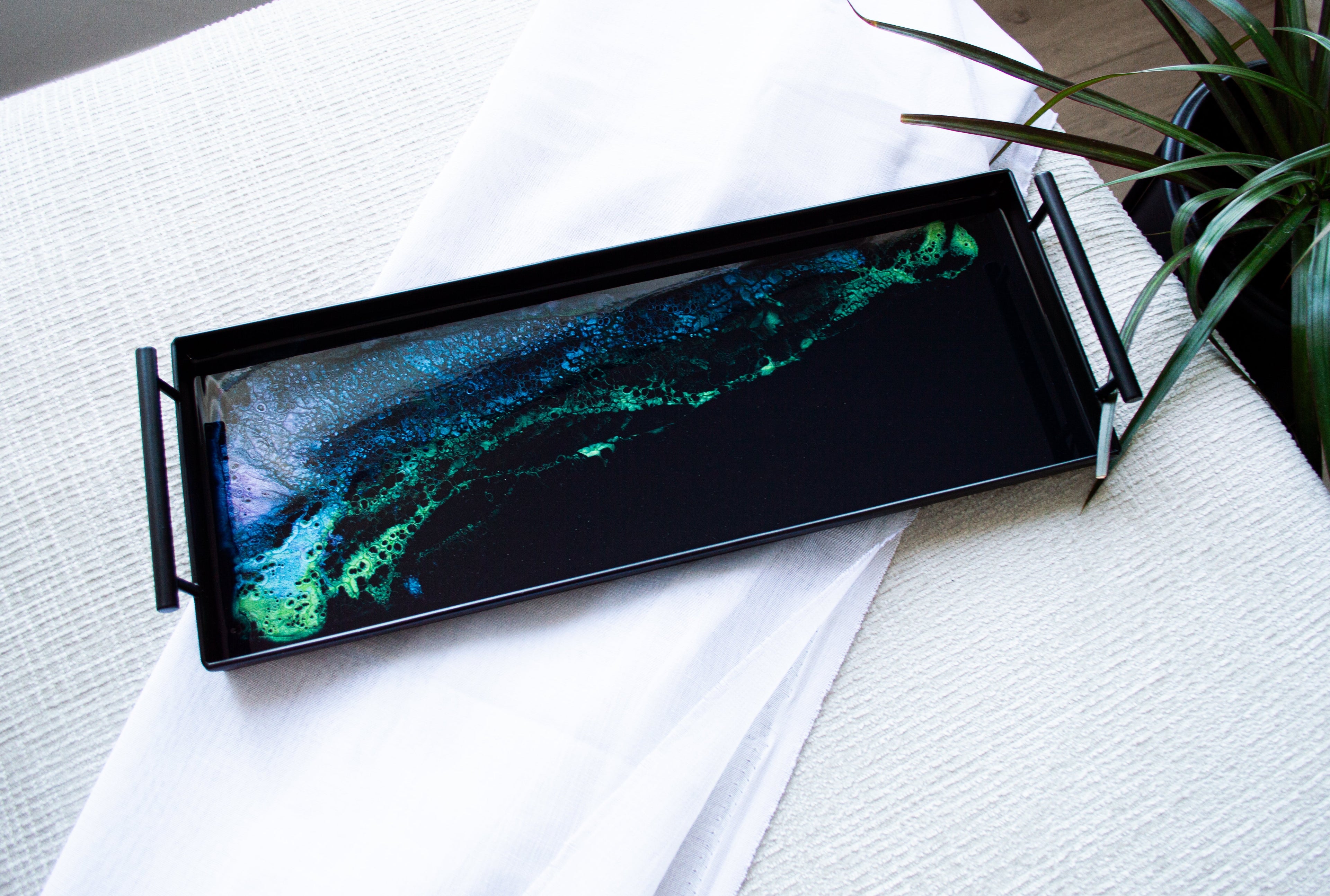 Resin Black Rectangle Tray