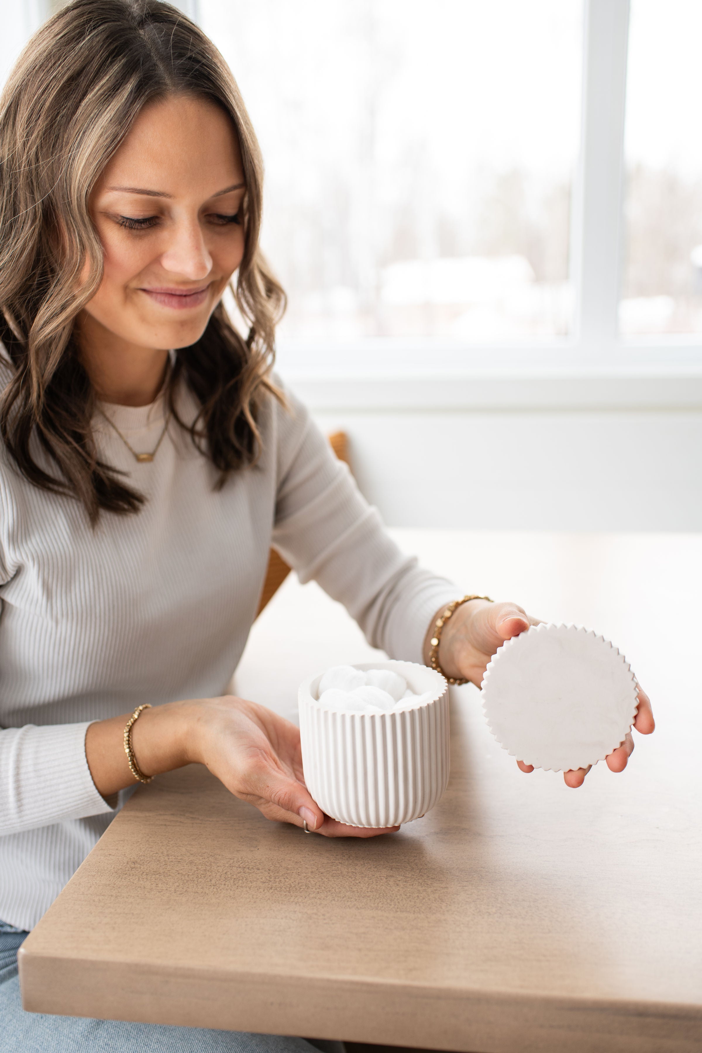 NEW!!! Fluted Jar with Lid
