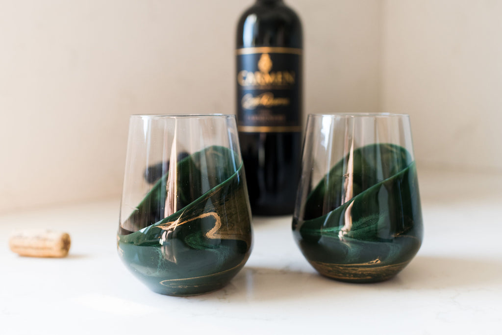Resin Coated Entertaining Glasses (Set of 2)