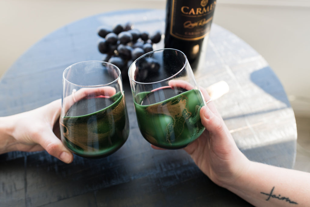 Resin Coated Entertaining Glasses (Set of 2)