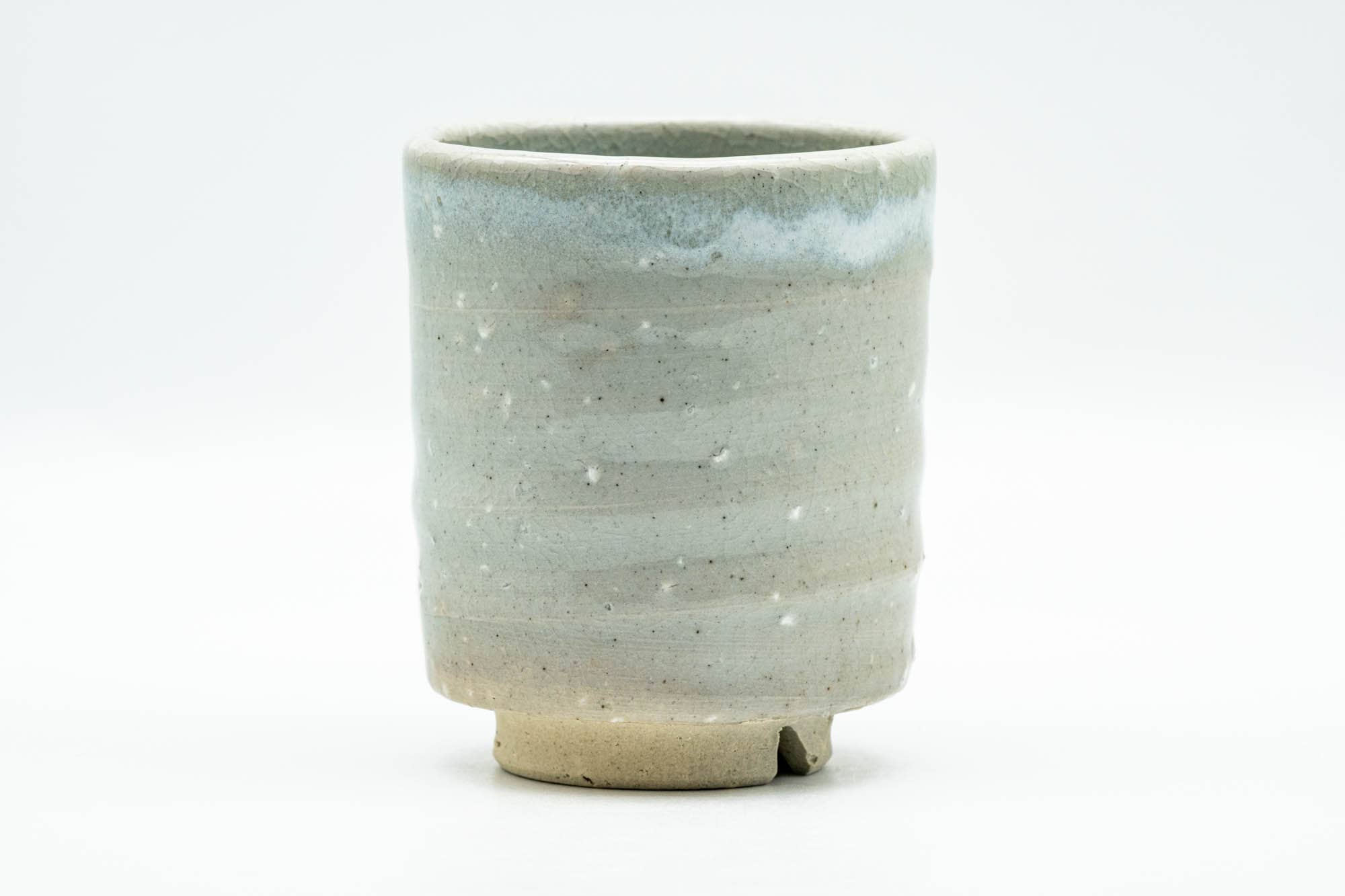 Japanese Teacup - Beige White Glazed Hagi-yaki Tsutsu-gata Yunomi - 140ml