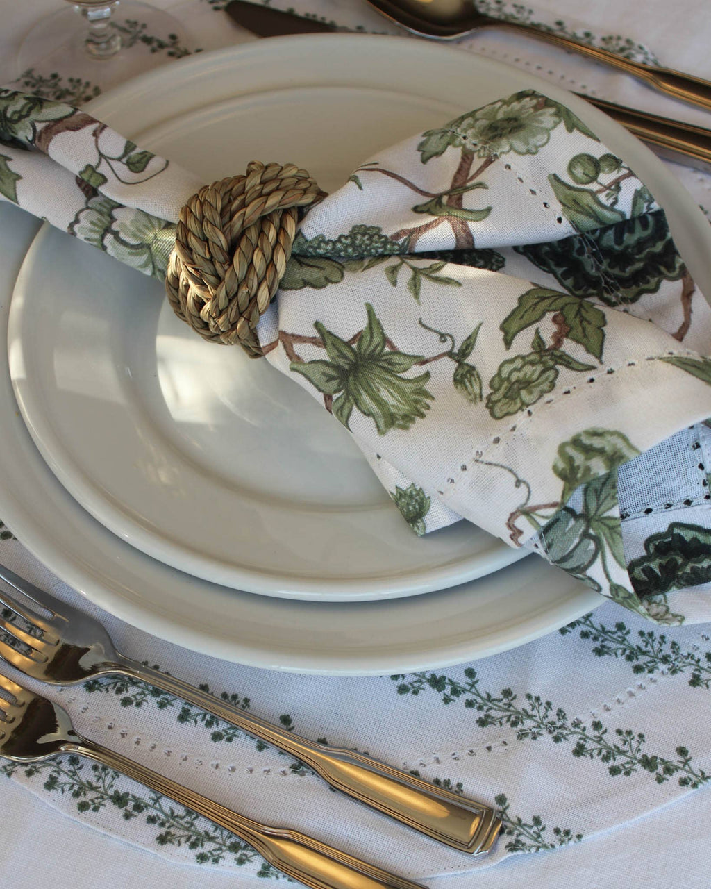 Florence Floral Napkins Set of Four: Fern