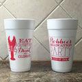 Eat Crawfish Drink and Celebrate Graduation Party Foam Cups 1395