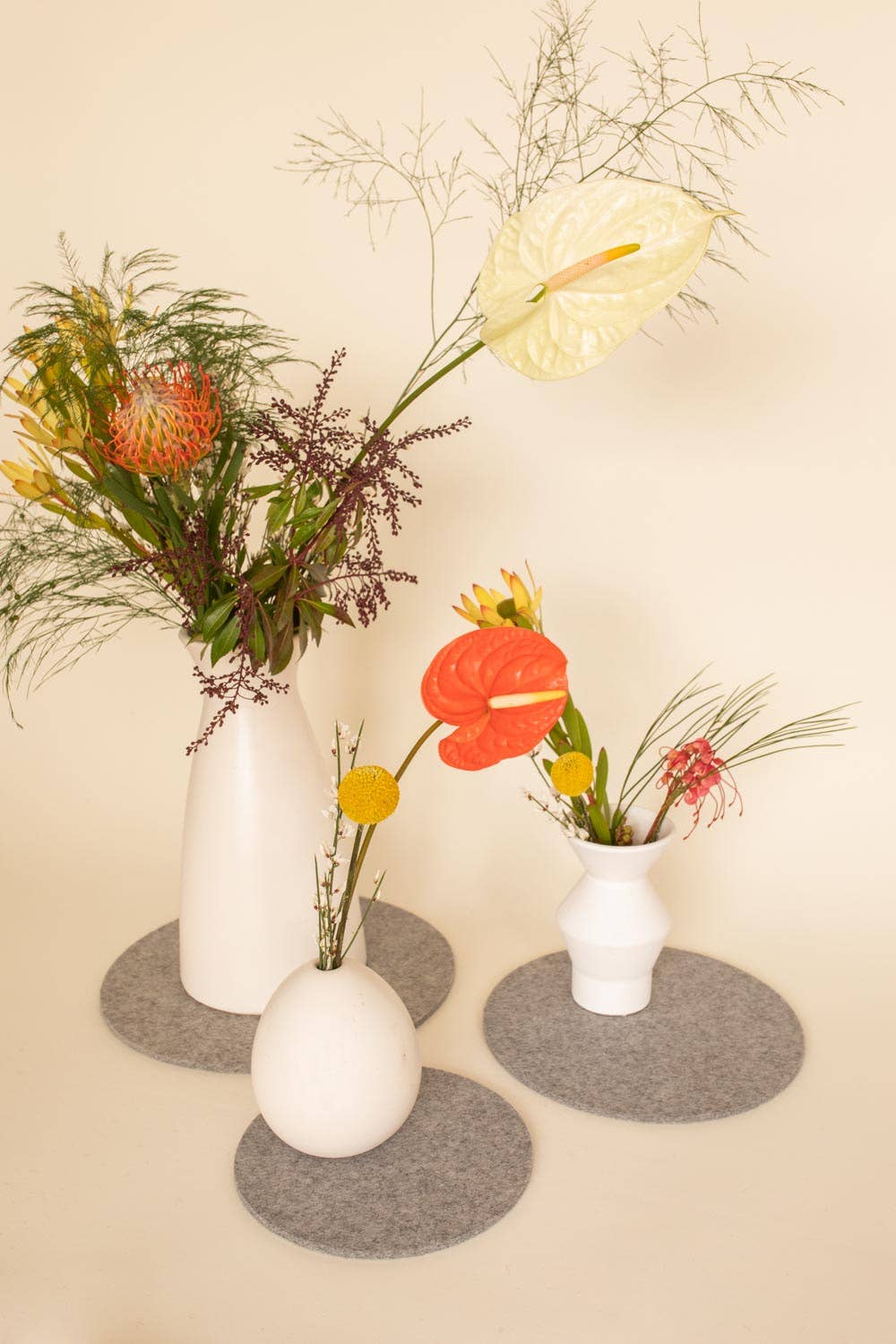 Round Merino Wool Felt Trivet 8": Granite