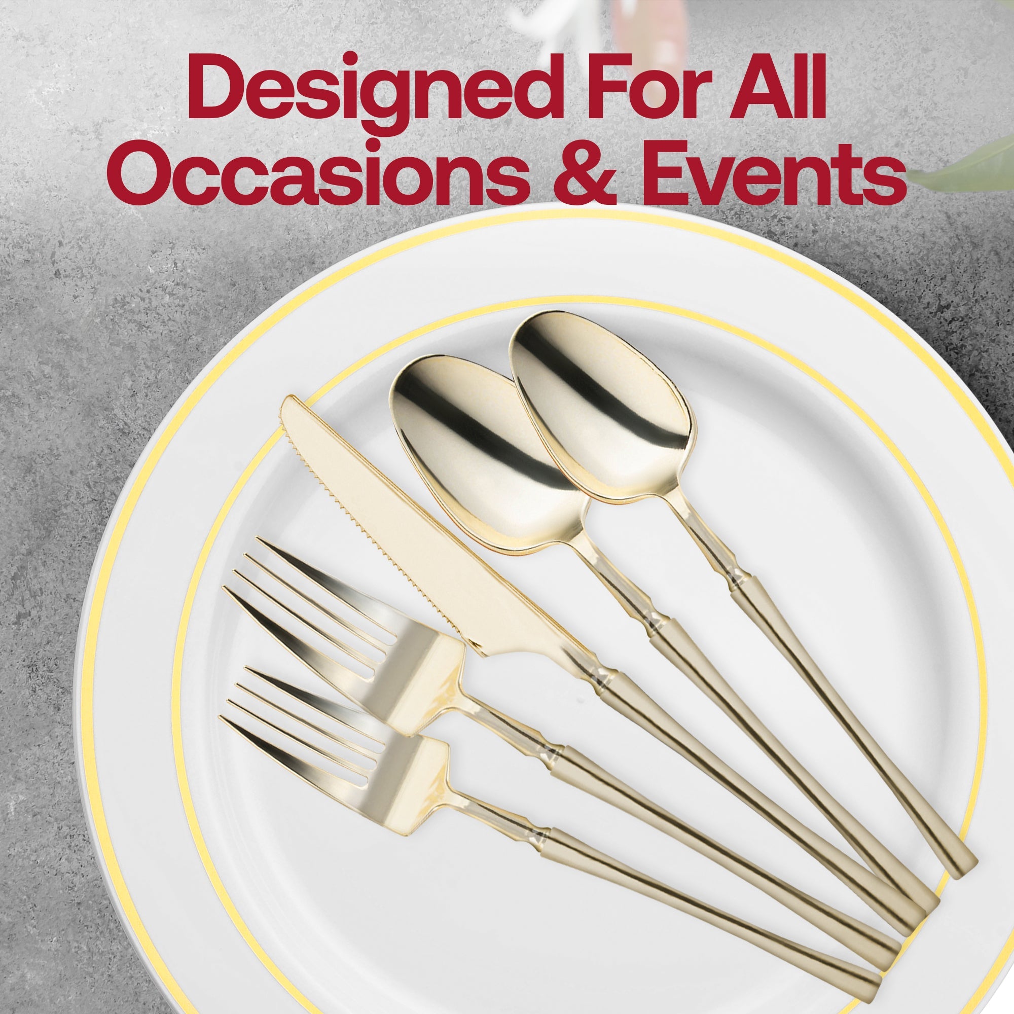 Shiny Gold Moderno Disposable Plastic Dessert Spoons