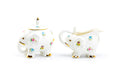 Floral Elephant Fine Porcelain Sugar & Creamer Set